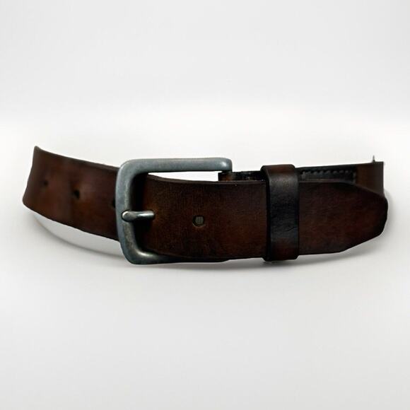 Fossil Brown Genuine Leather Belt 1954 Style Men's Size 38 - Picture 1 of 10